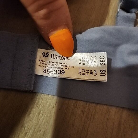 Wacoal Bra 38C Blue Wireless Lightly Lined 856339 - Picture 3 of 3